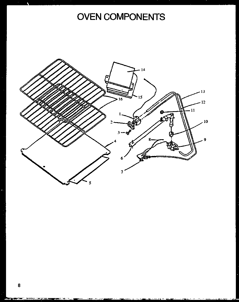 Caloric RMS363UL-P1142380NL oven components diagram