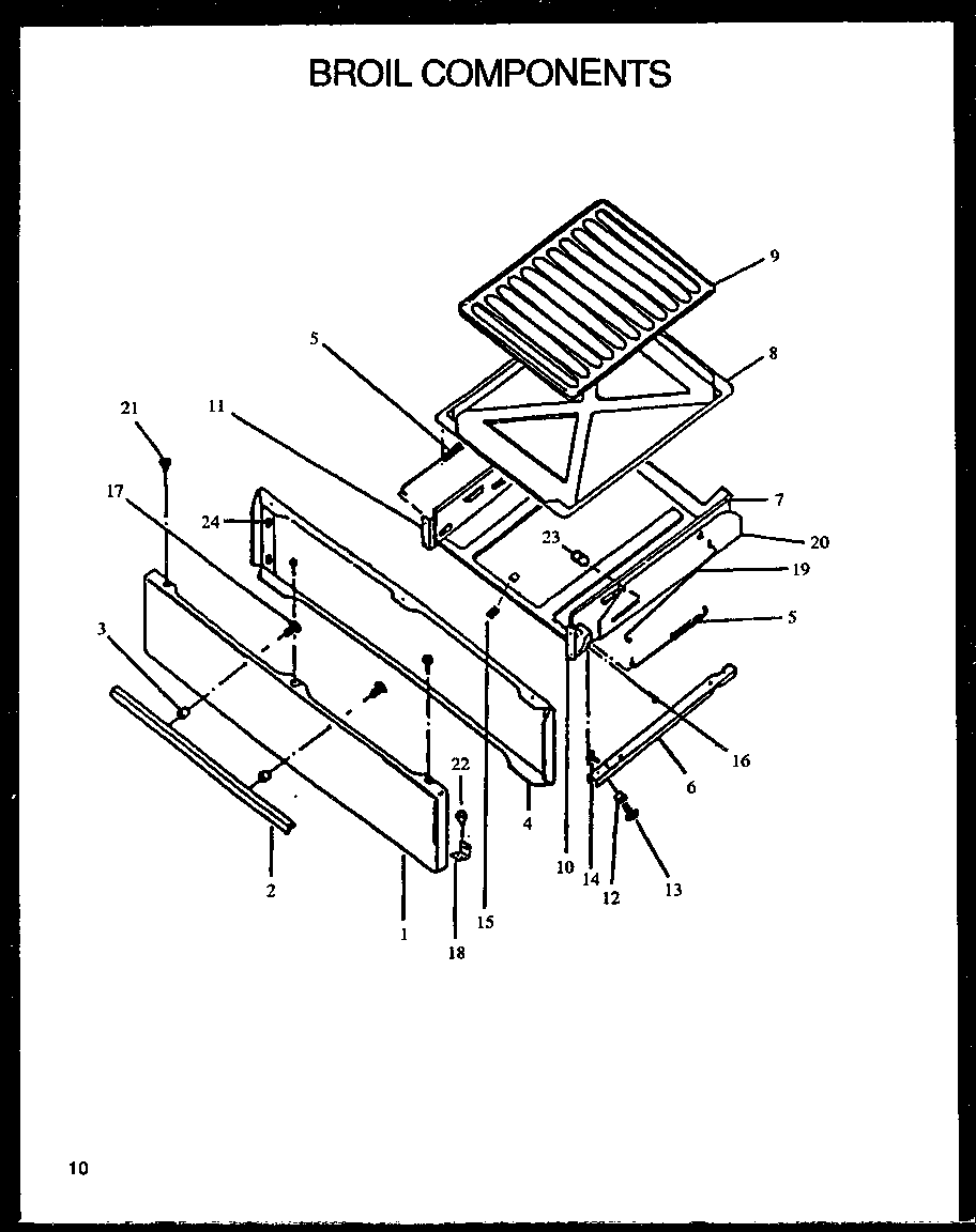 Caloric RMS363UL-P1142380NL broil components diagram