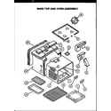 Caloric RSS343 main top/oven assembly diagram
