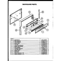Caloric RSS343 backguard parts diagram
