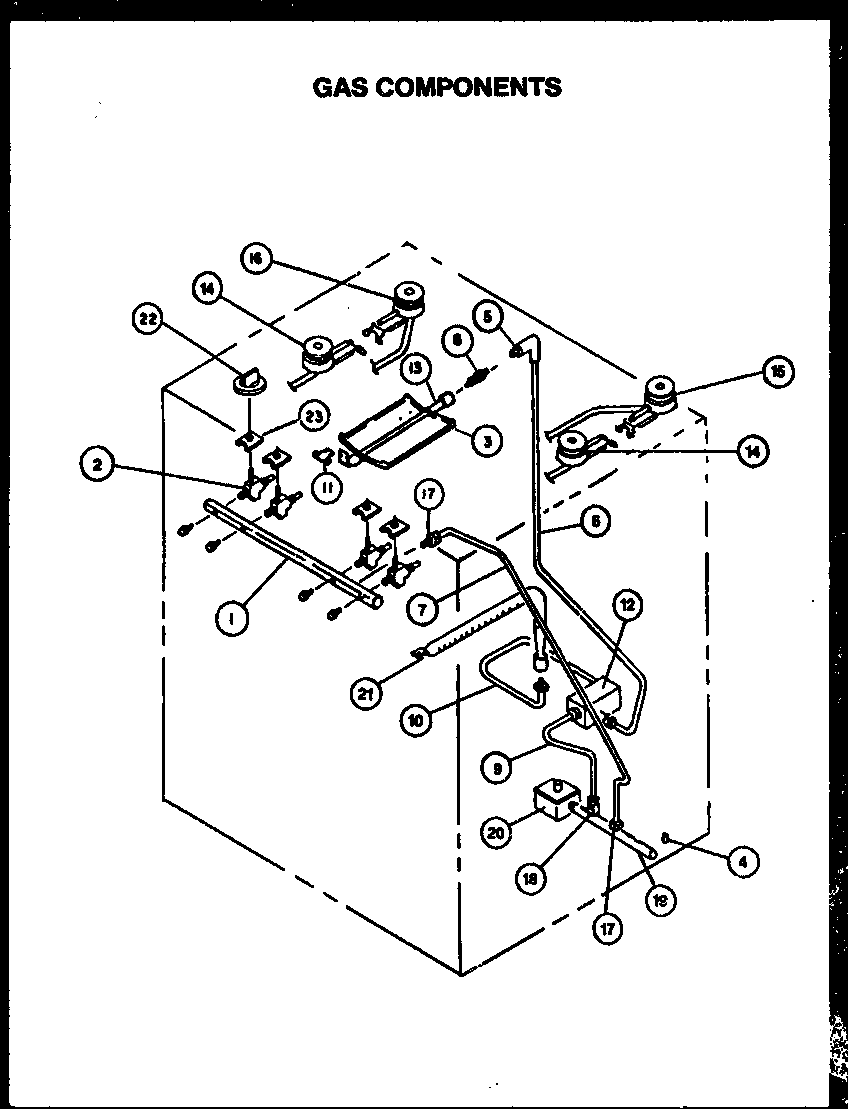 Caloric RSS343 gas components diagram