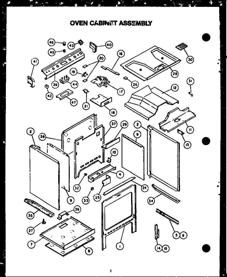 Modern Maid PHU103 oven cabinet assembly diagram