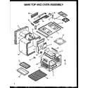 Modern Maid PHU201UWW/P1130714NW main top and oven assembly diagram