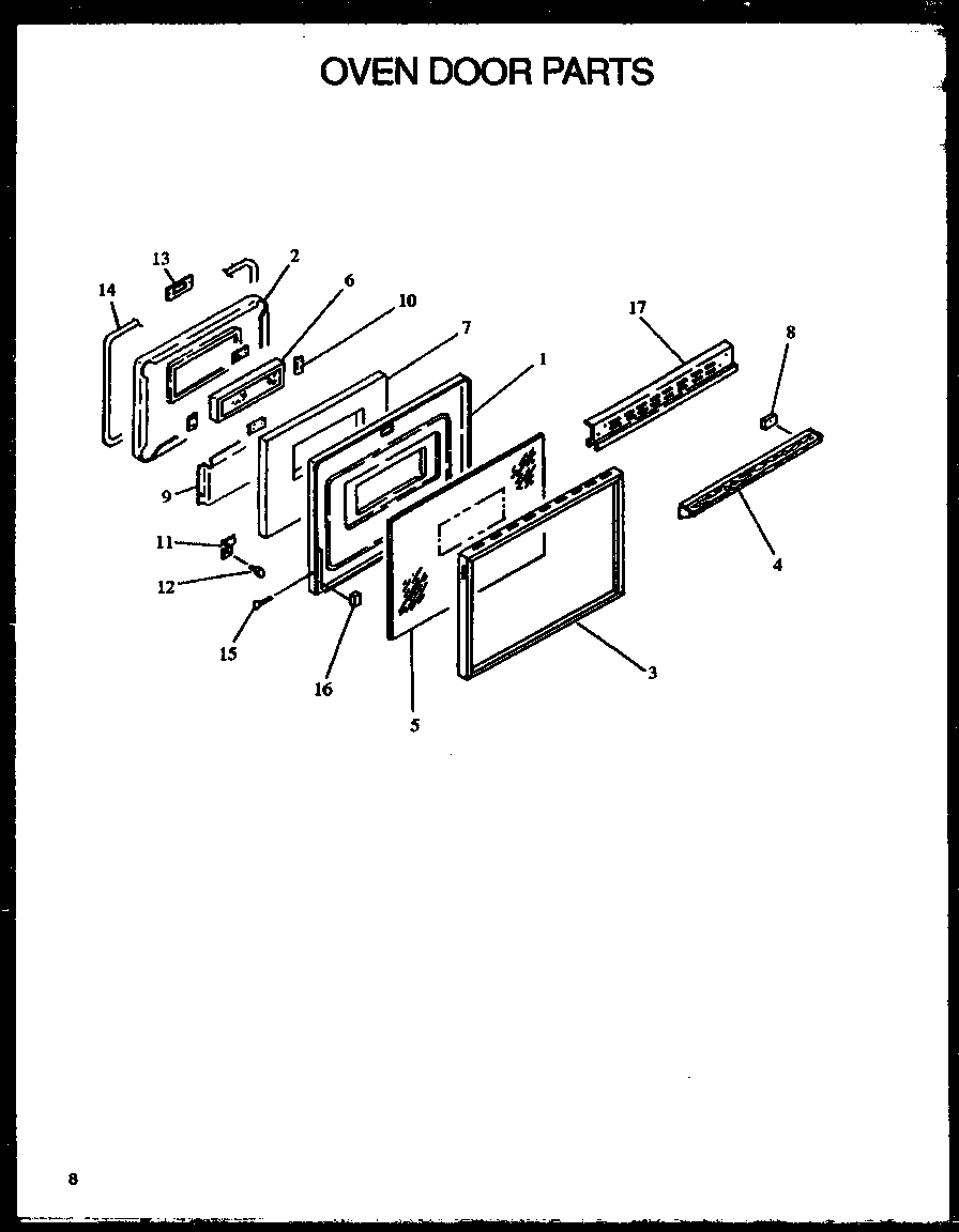 Modern Maid PHU201UK/P1130729NK oven door parts diagram