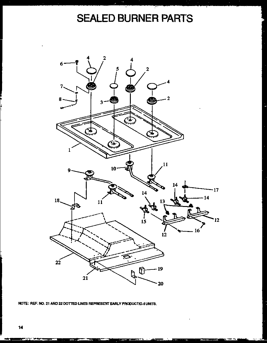 Modern Maid PHU201UK/P1130729NK sealed burner parts diagram