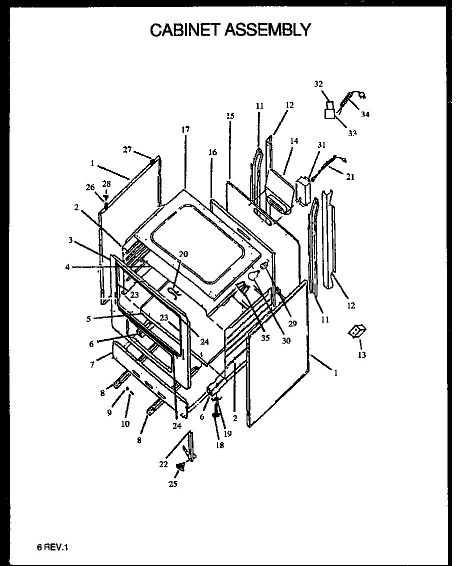 Amana SBJ29FA/P1142359NL cabinet assembly diagram