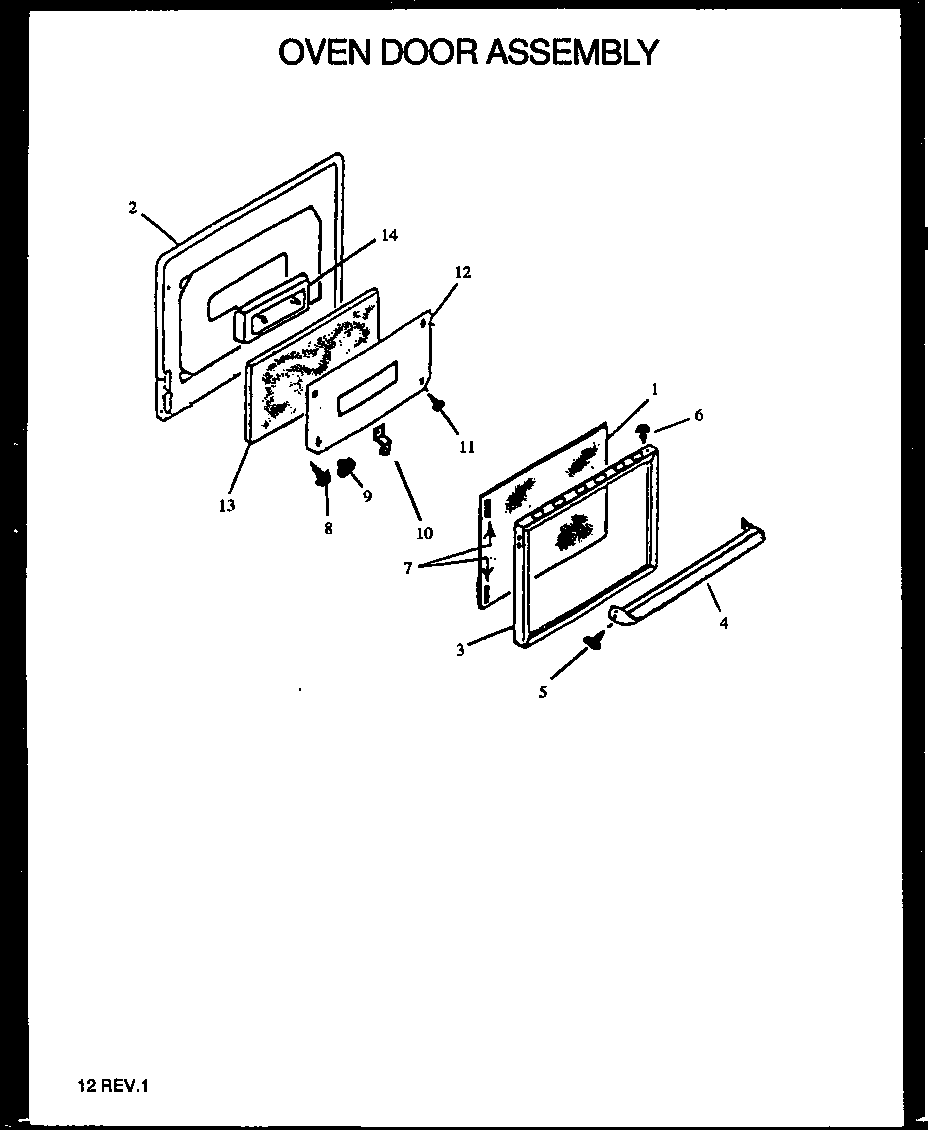 Amana SBJ29FA/P1142359NL oven door assembly diagram