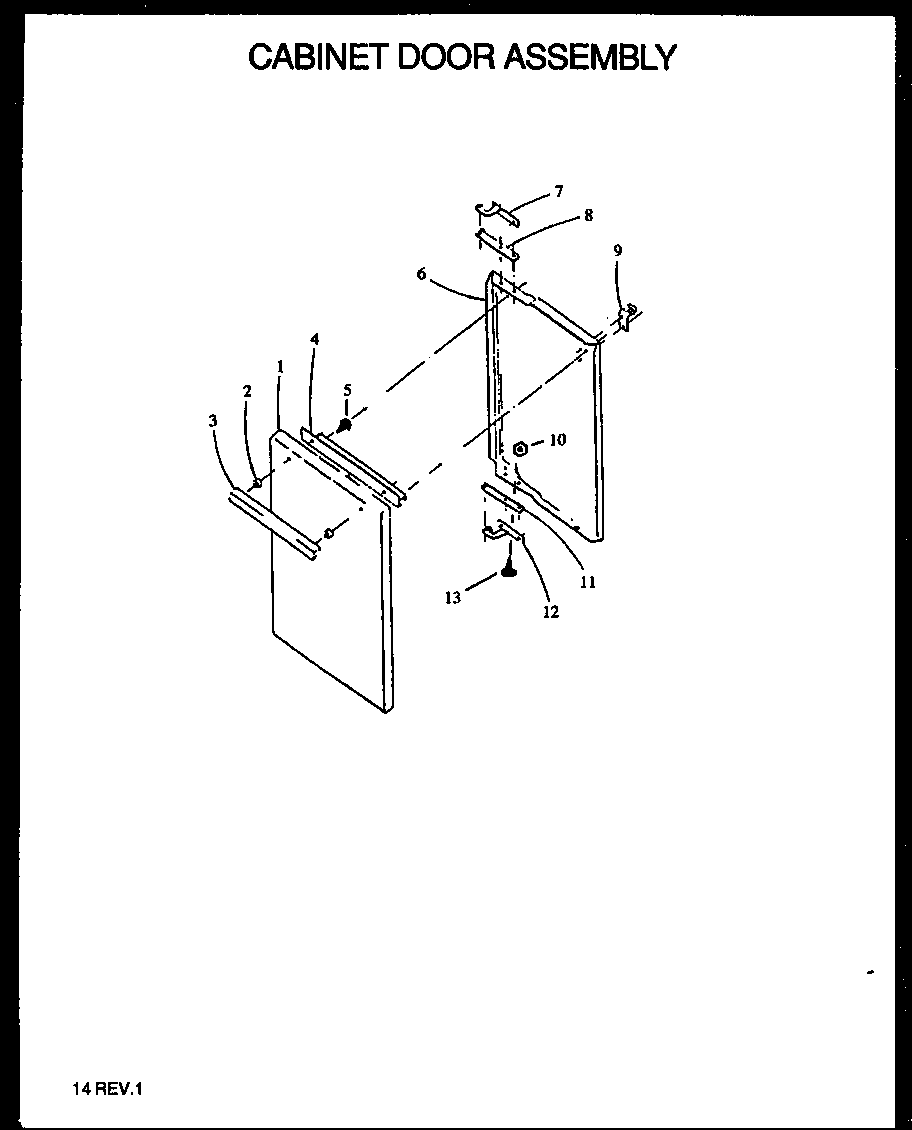 Amana SBJ29FA/P1142359NL cabinet door assembly diagram