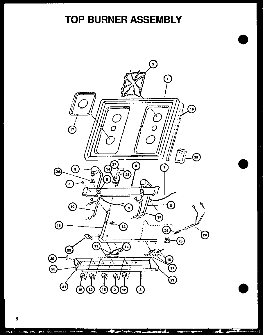 Caloric RLT359UCO/P1141108NW top burner assembly diagram