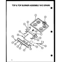 Amana CBP24AA top & top burnerassembly w/o spark (cbp22aa) (cbp24aa) (cbp24cb) diagram