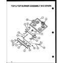 Amana CBP24AA top & top burnerassembly w/o spark (cbp26aa) (cbp26cby) (cbp29aa) diagram