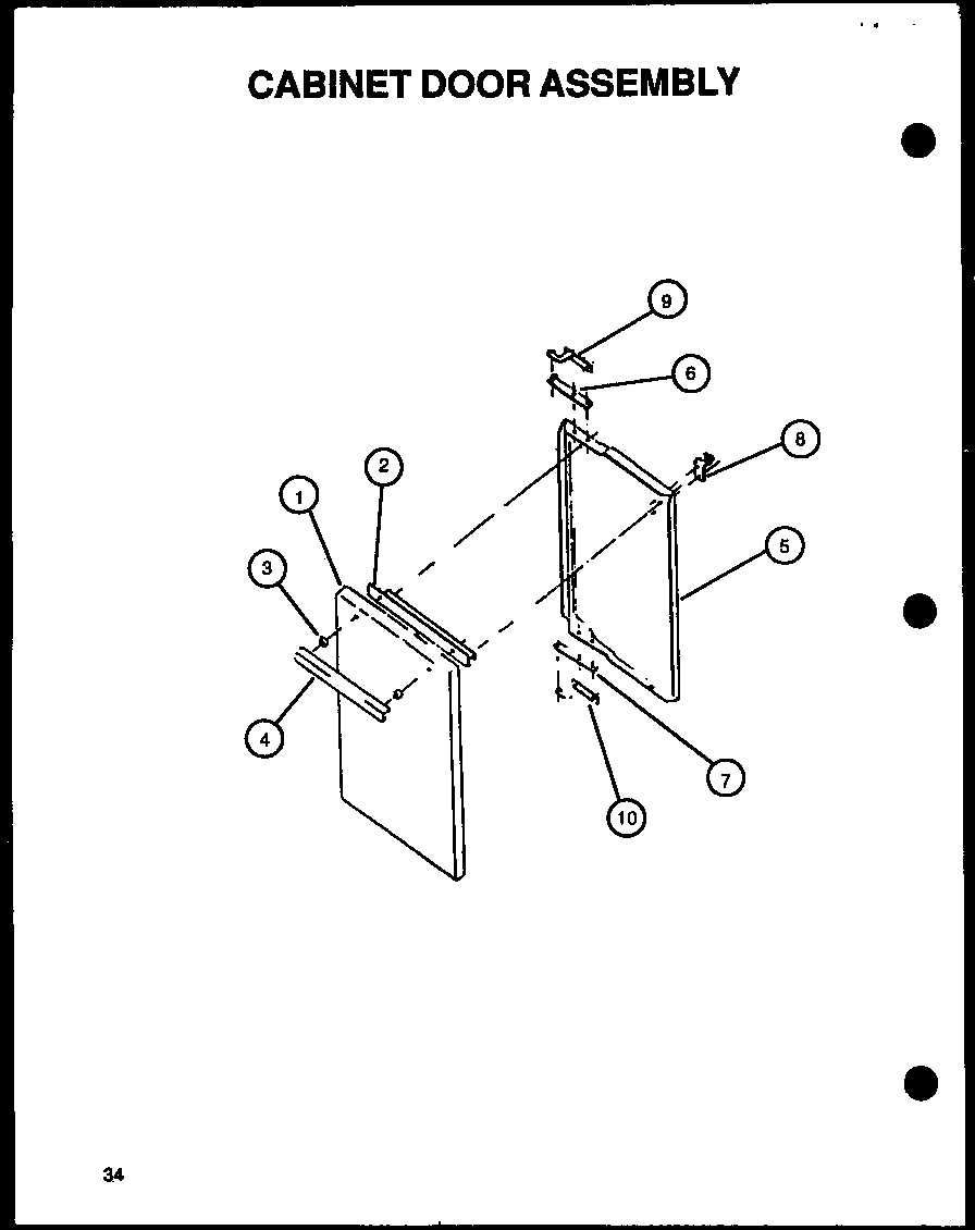 Amana CBK28FCY cabinet door assembly (cbp29aa) diagram
