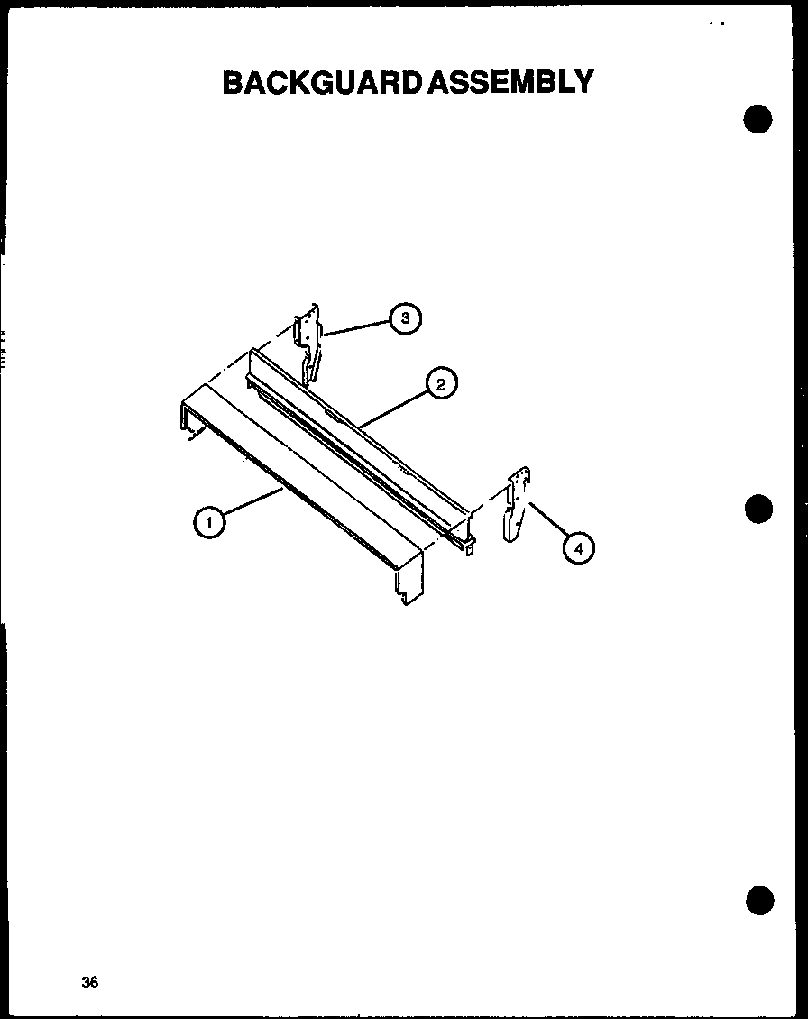Amana CBK28FCY backguard assembly (cbp22aa) (cbp24aa) (cbp26aa) (cbp29aa) diagram