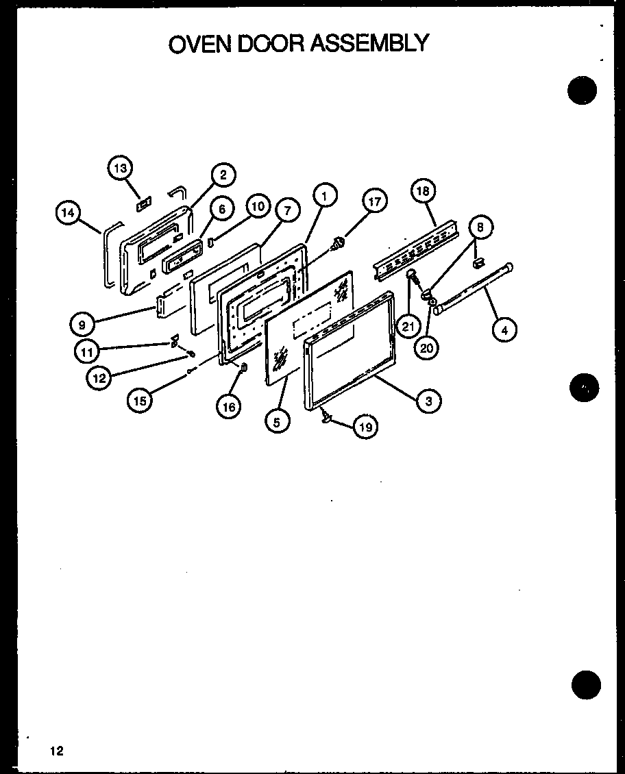 Caloric RST382UK-P1141220NK oven door assembly diagram