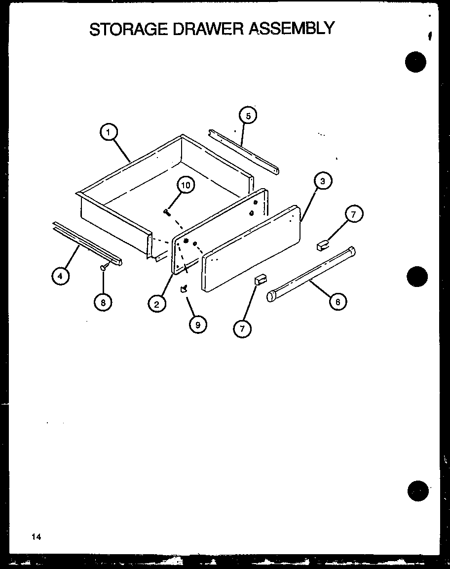 Caloric RST382UK-P1141220NK storage drawer assembly diagram