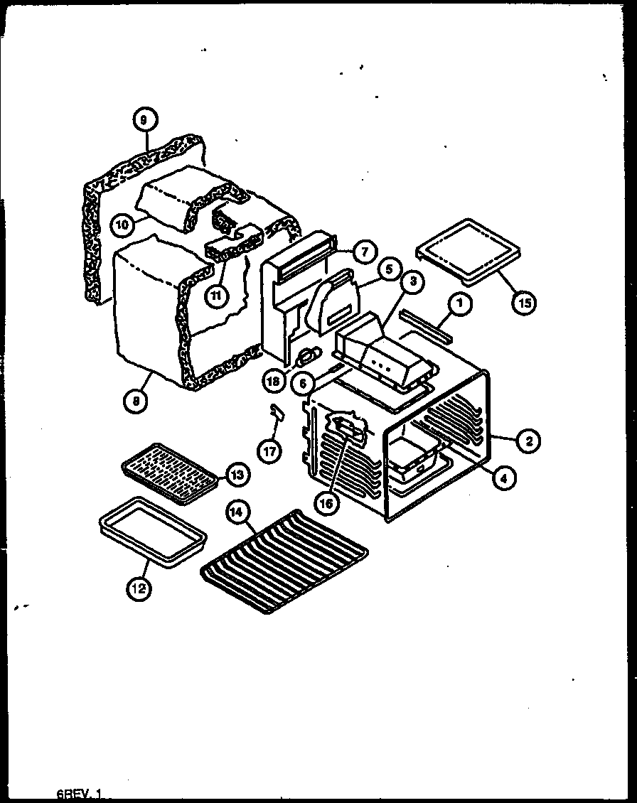 Caloric RST378UL-P1141203NL oven cavity diagram