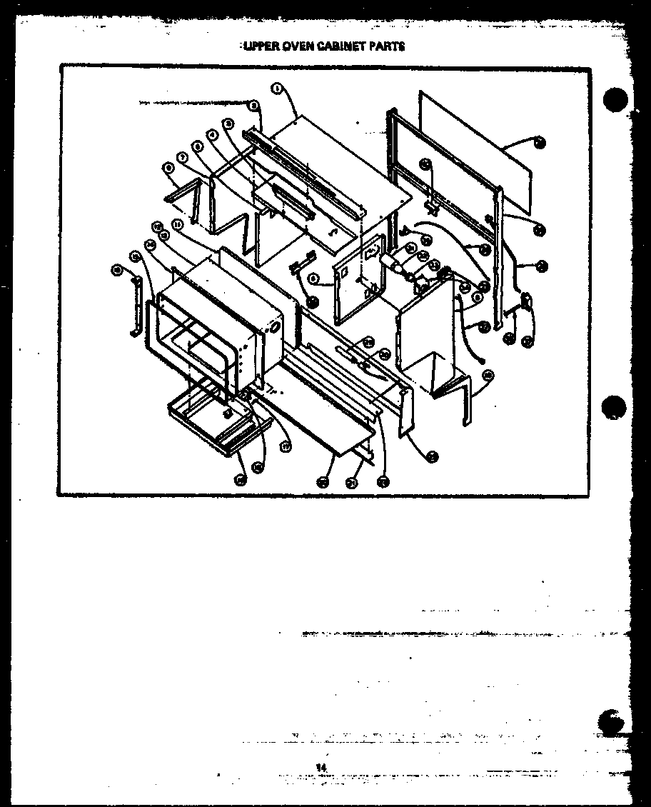 Caloric RMA339 upper oven cabinet parts (rla393) (rma393) (rla395) (rma395) (rma397) diagram