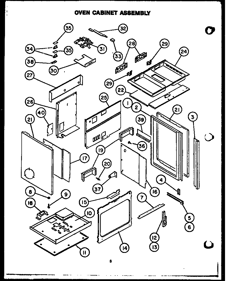Modern Maid PHU185NWW oven cabinet assembly diagram