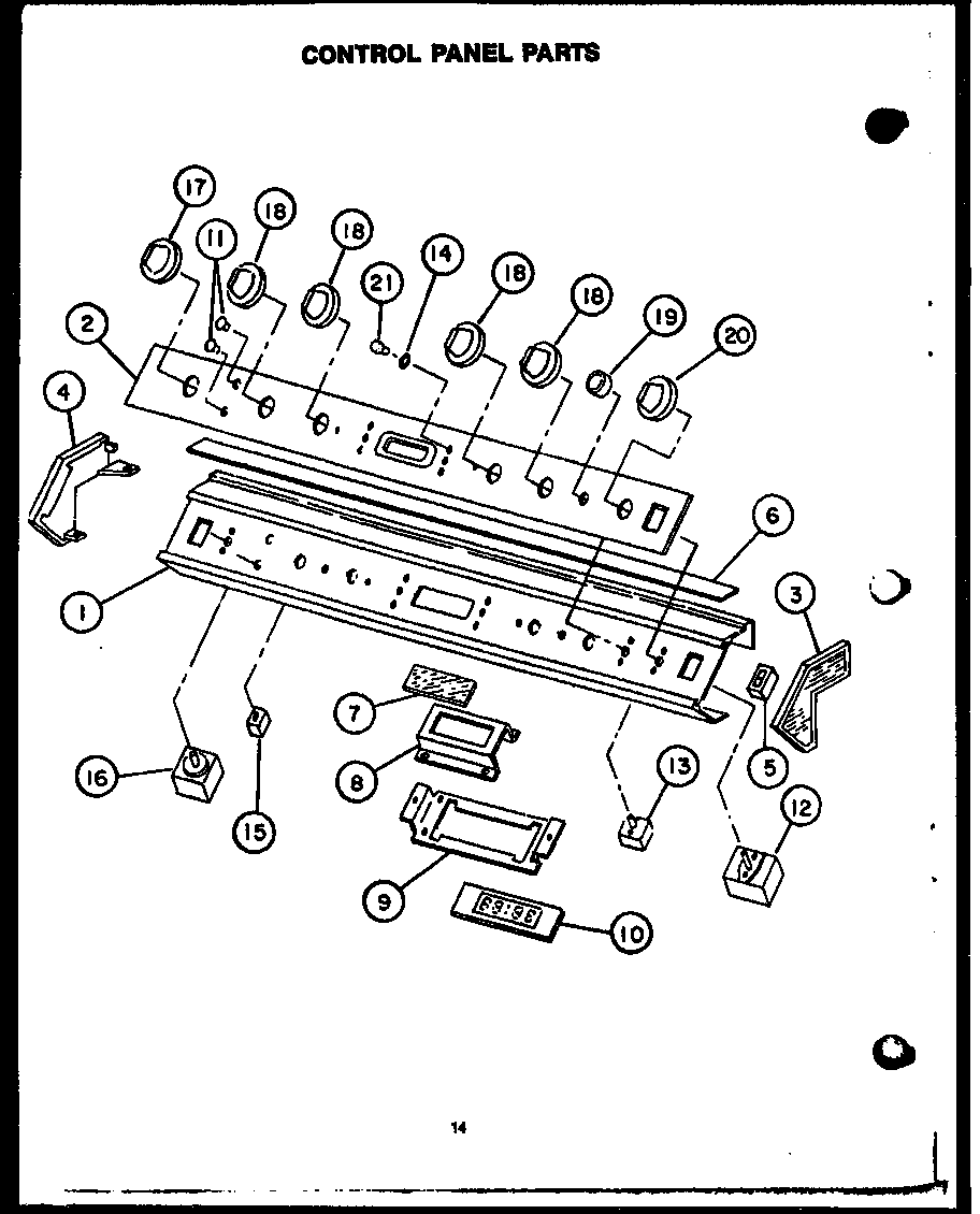 Modern Maid PHU185NWW control panel parts diagram