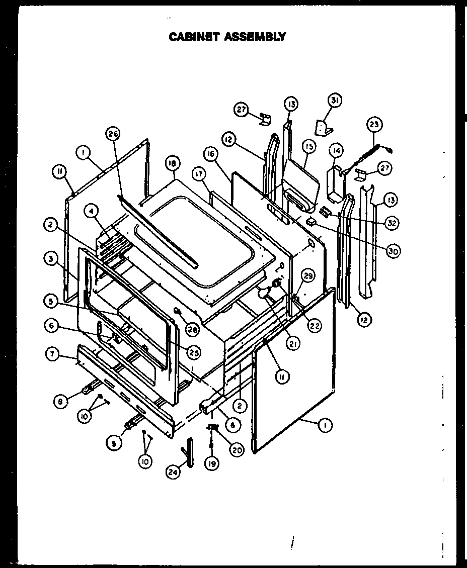 Caloric RLS359-OF cabinet diagram