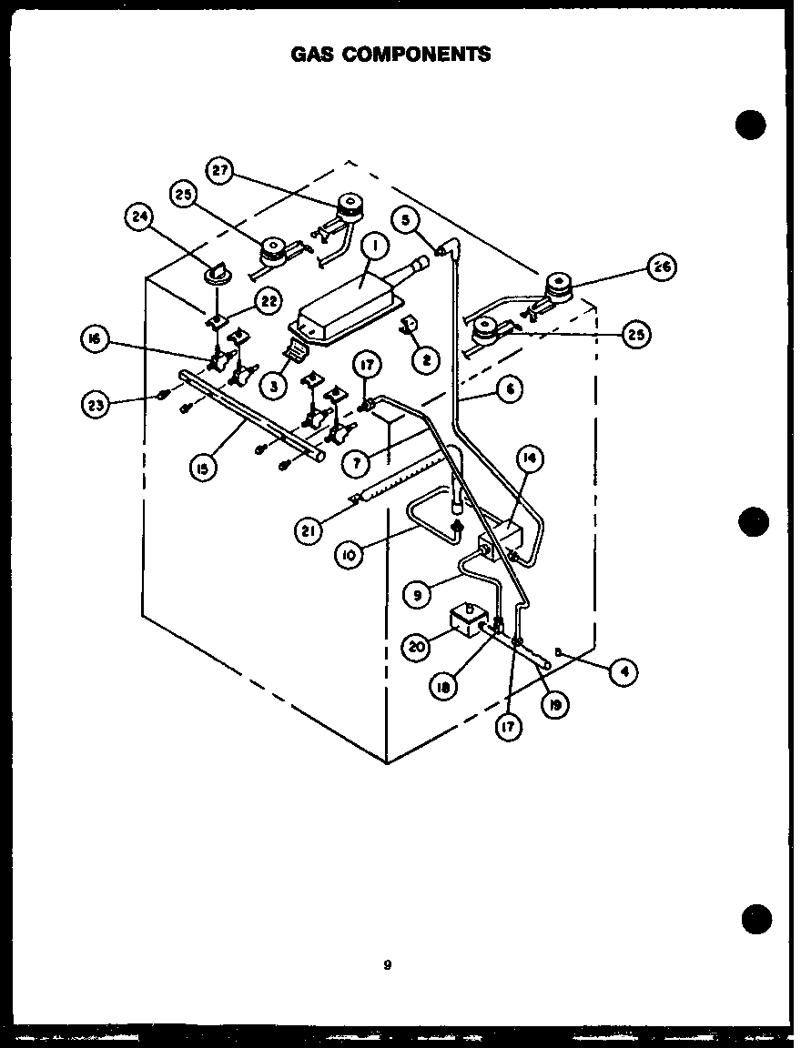 Caloric RHT365 gas components diagram