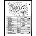 Caloric RST309 oven door parts diagram