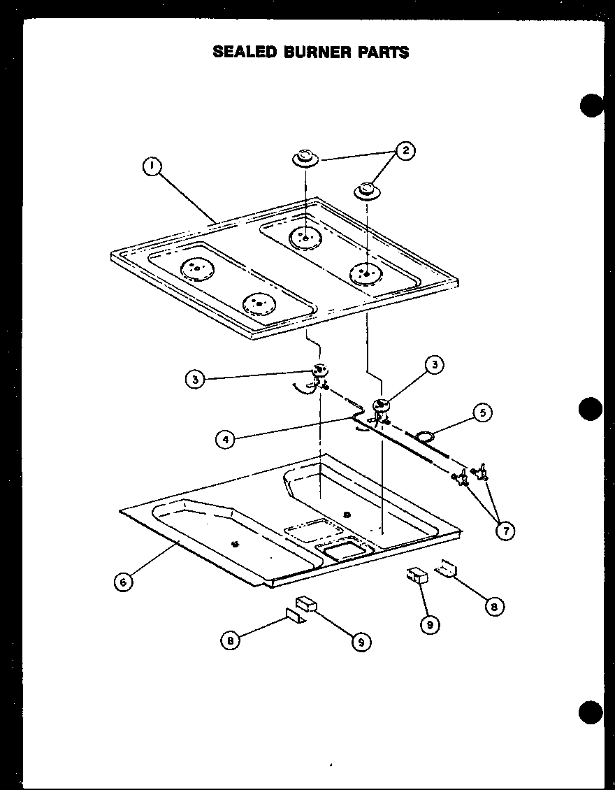 Caloric RST387 sealed burner parts (rst307) (rst309) (rst359) (rst369) (rst380) (rst381) (rst387) diagram