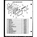 Caloric RST399UL lower oven door parts diagram