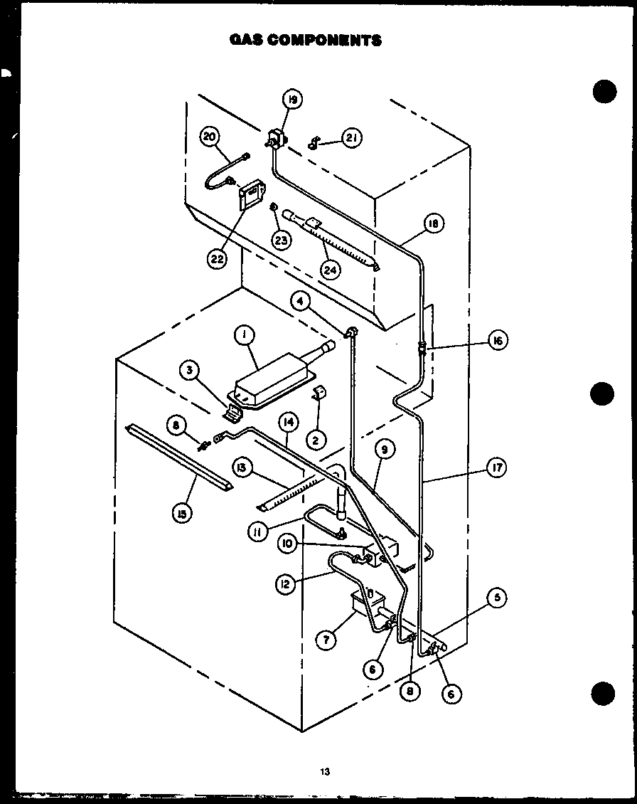 Caloric RST399UL gas components diagram