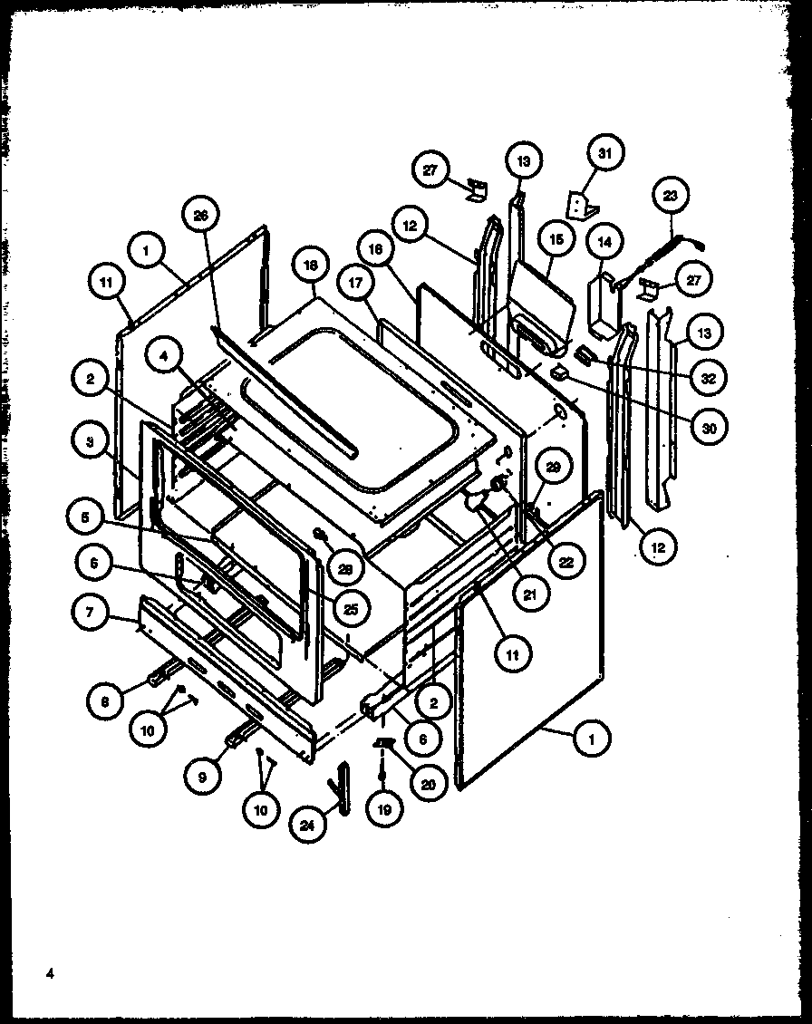 Caloric RMT365UW-P1136240NW oven cabinet diagram