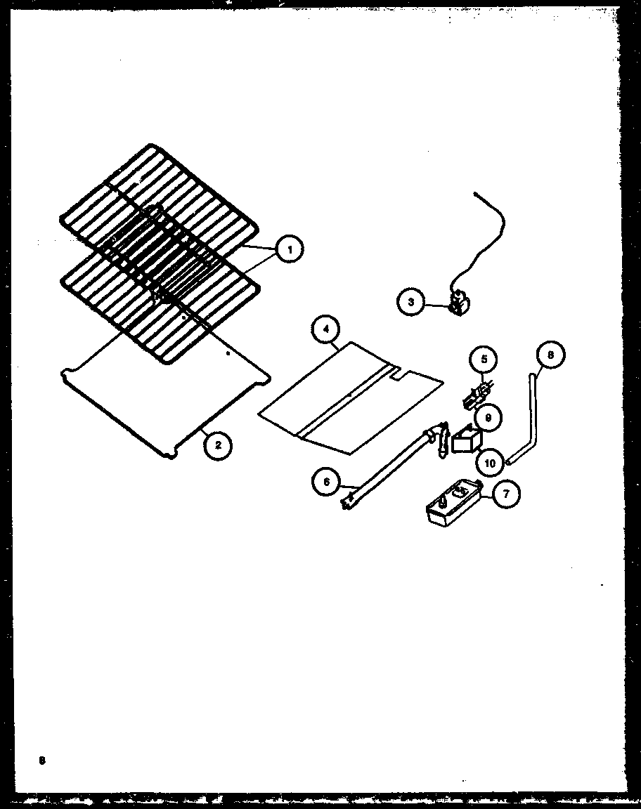 Caloric RMT365UW-P1136240NW oven racks & burner diagram