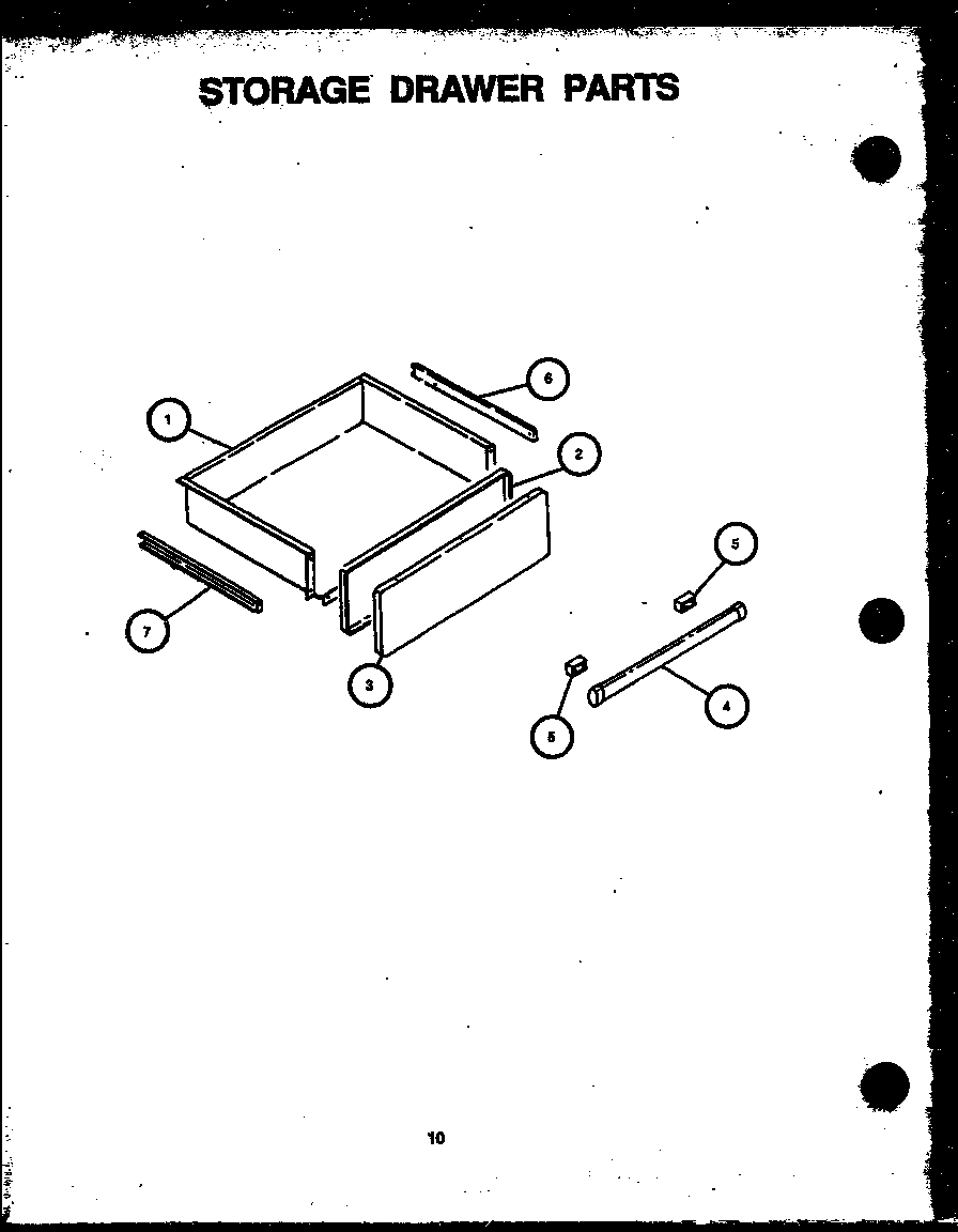 Amana AGS741W-P1155901S storage drawer parts diagram