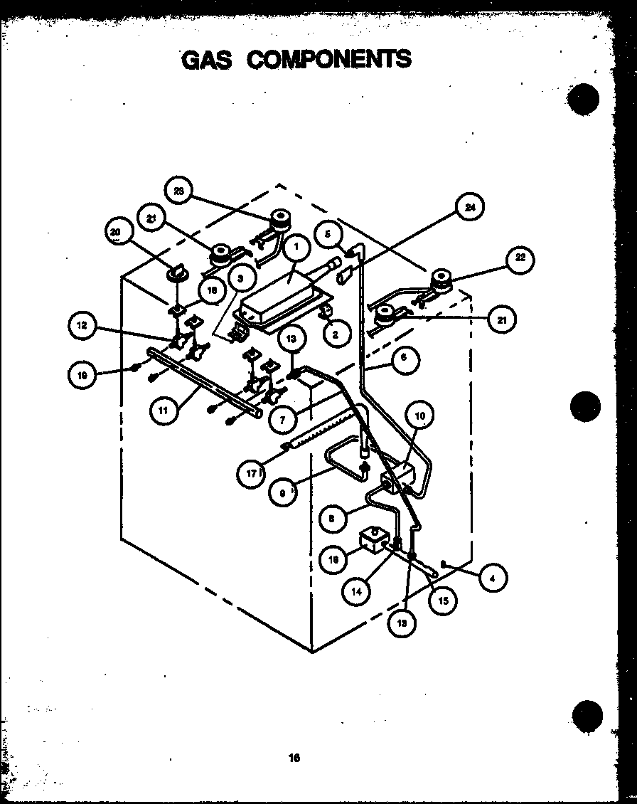 Amana AGS741W-P1155901S gas components diagram