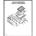 Caloric RLS399 broiler components slide out panel/drawer diagram