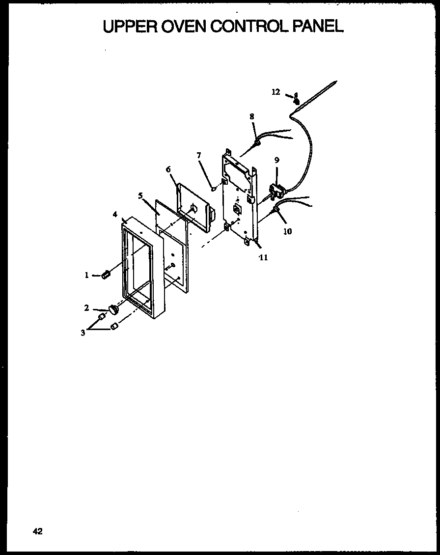 Caloric RLS399 upper oven control panel diagram