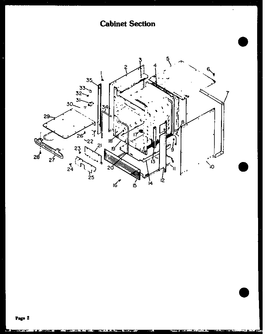 Modern Maid QKO-751A cabinet section diagram