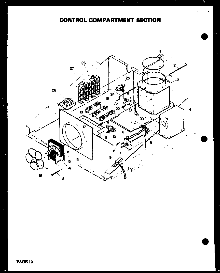 Modern Maid QDO-695F control compartment section diagram