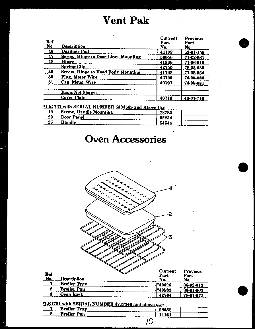 Modern Maid LKI721 oven accessories (lki721) (dki721) diagram