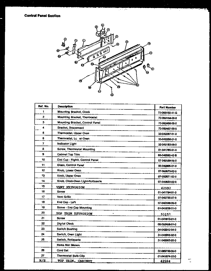Modern Maid PGO191 controls diagram