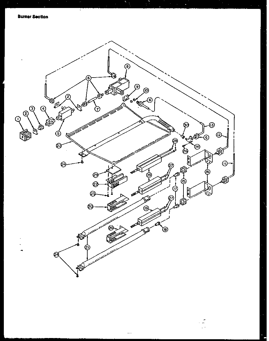 Modern Maid PGO191 burner section diagram