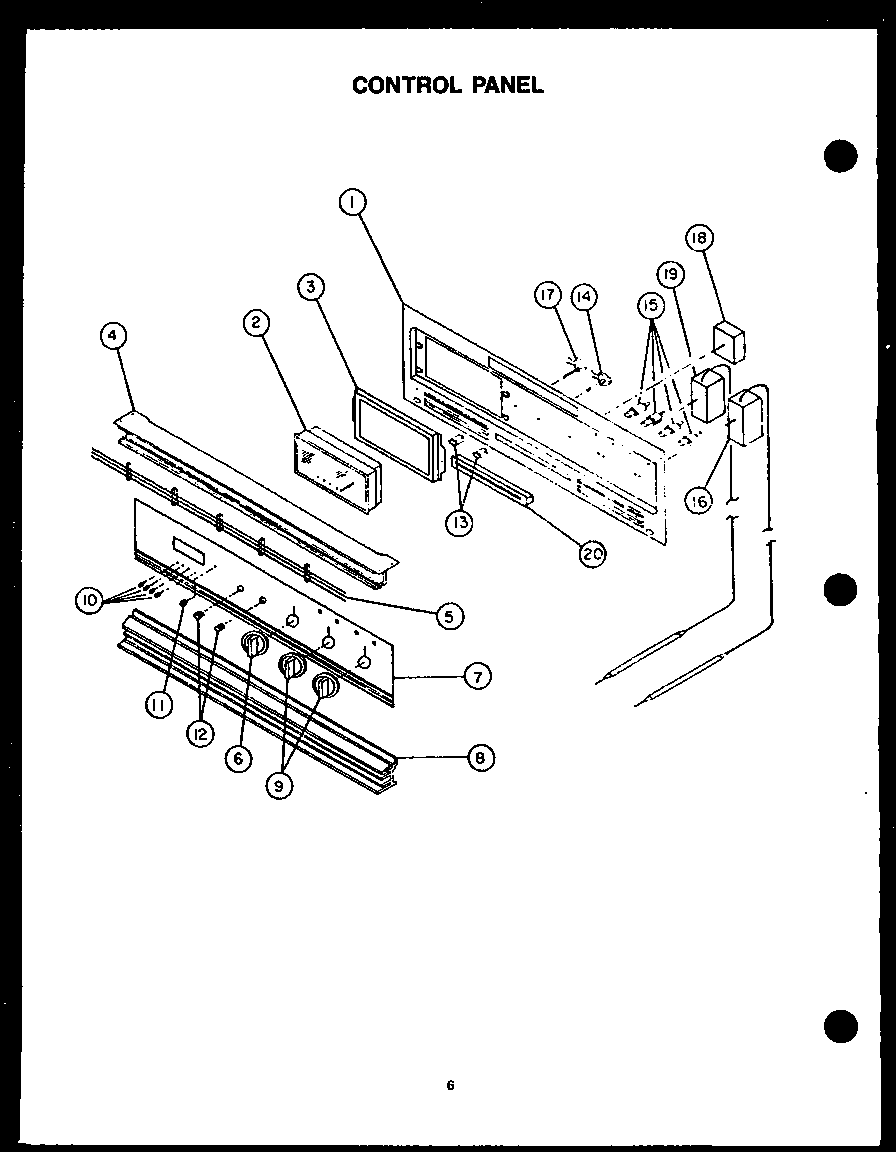Caloric RYD249 control panel diagram