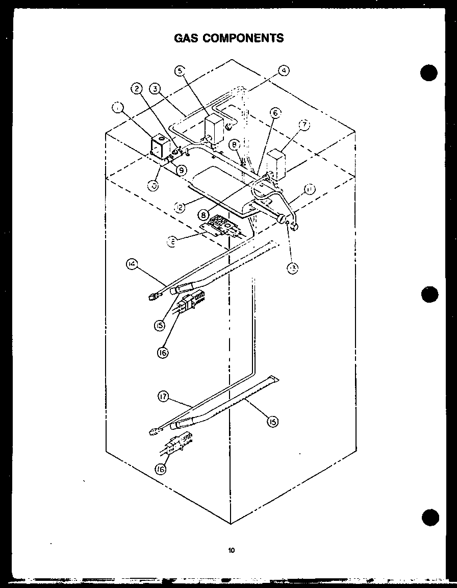 Caloric RYD249 gas components diagram