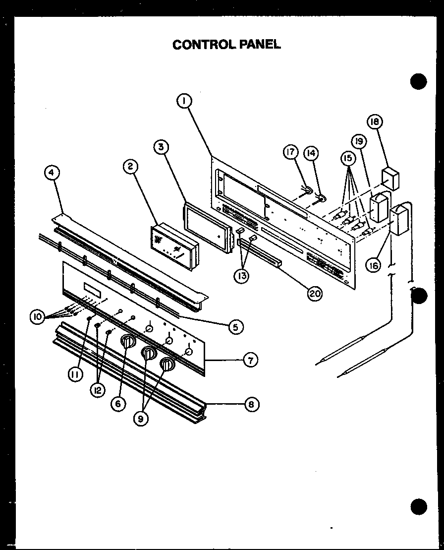 Modern Maid PHO-203-UW control panel diagram