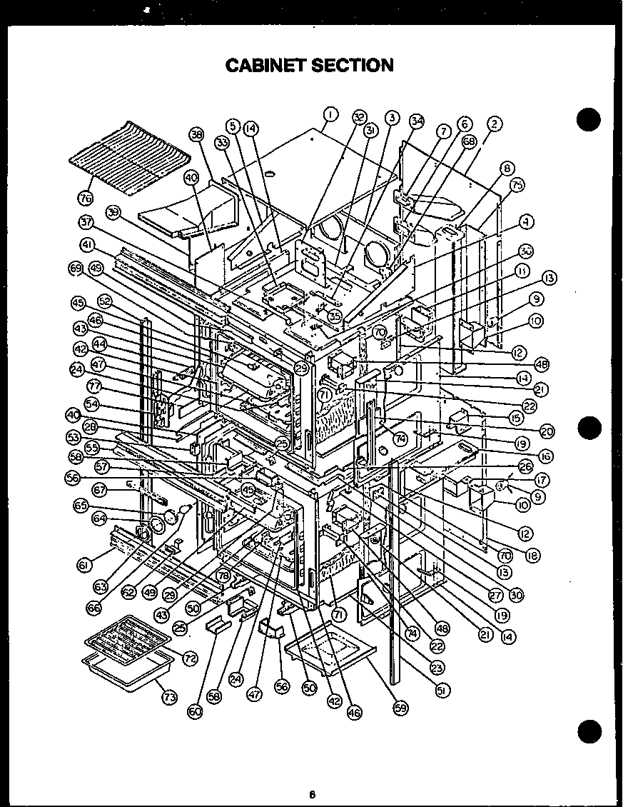 Modern Maid PHO-203-UW cabinet section diagram