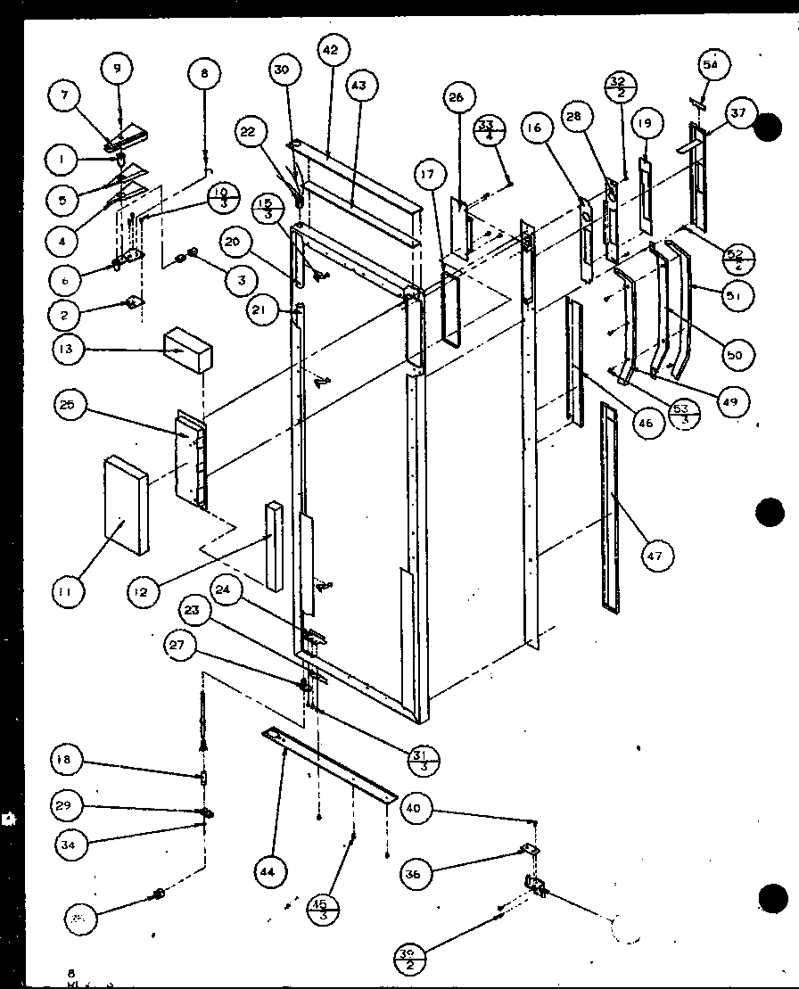 Amana SXDE25JB-P7870127W freezer door (sxde25j/p7870101w) (sxde25jp/p7870102w) diagram