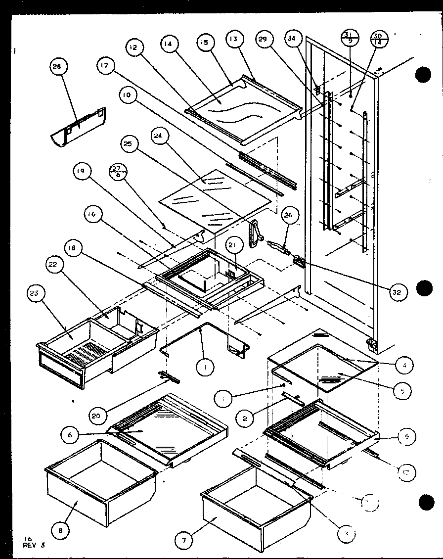 Amana SXDE25JB-P7870127W refrigerator shelving and drawers (sxde25j/p7870101w) (sxde25jp/p7870102w) (sxde25jb/p7870127w) (sxde25j/p7870128w) (sxde25jp/p7870129w) (sxde25jb/p7870130w) diagram