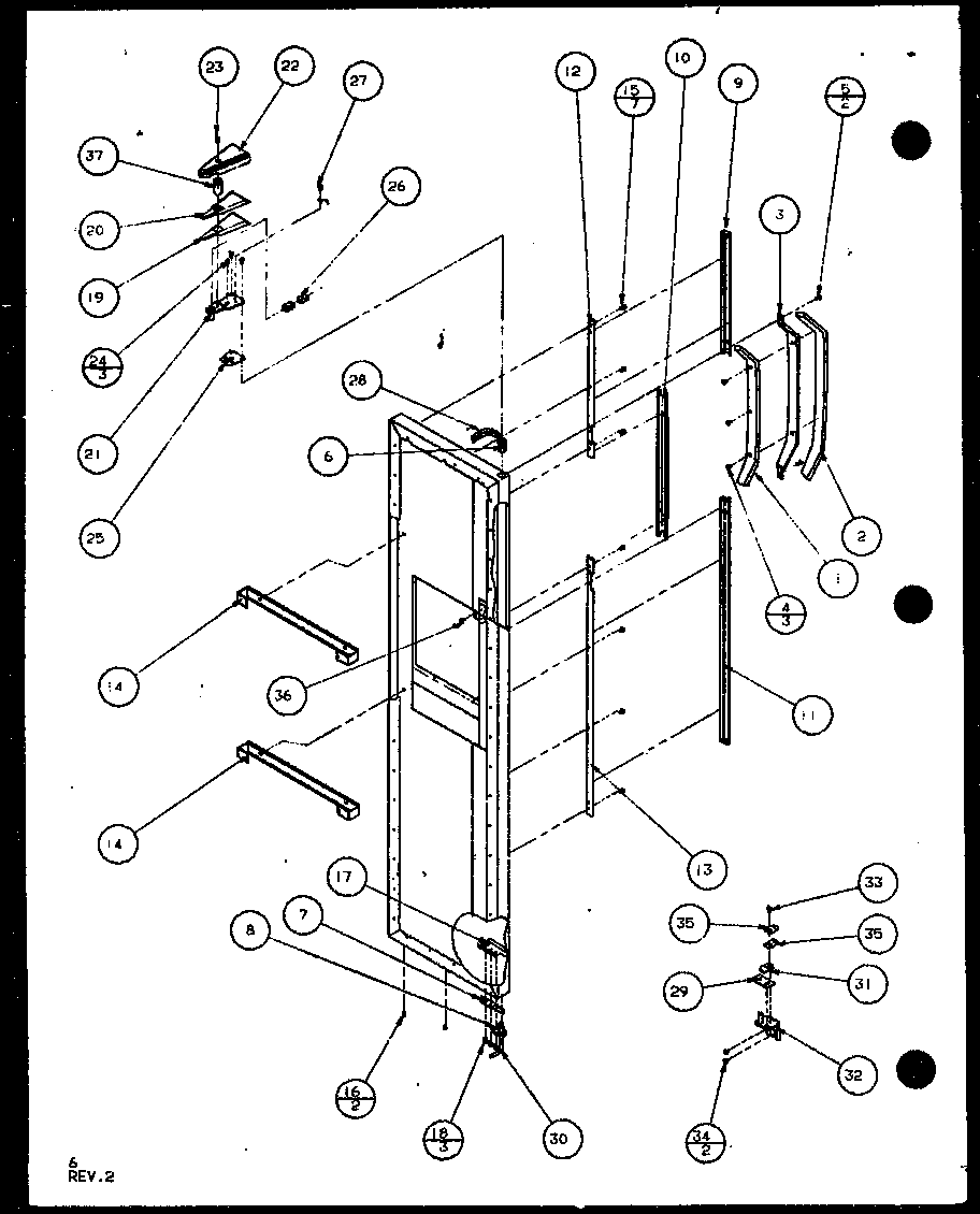 Amana SCD22J-P7870121W freezer door (scd19j/p7804506w) (scd19j/p7804508w) diagram
