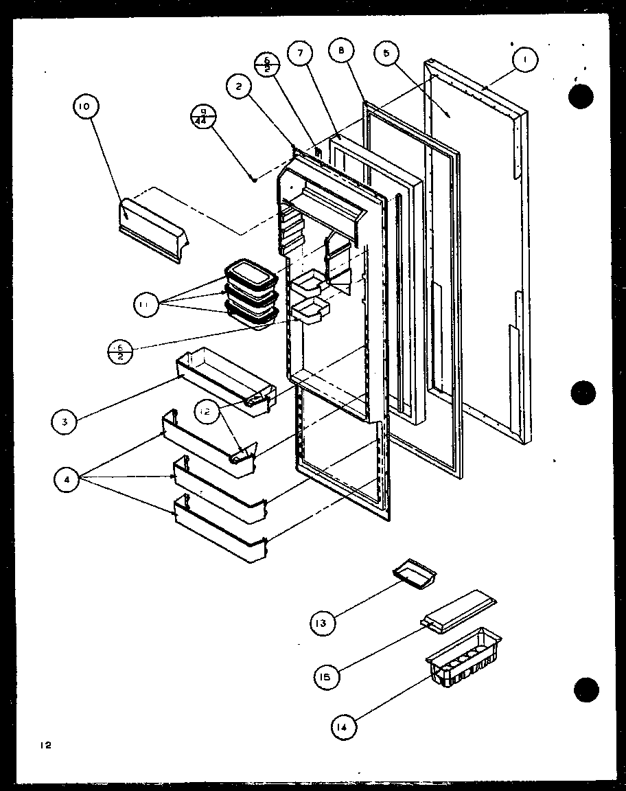 Amana SCD22J-P7870121W refrigerator door (scd19j/p7804506w) (scd19j/p7804508w) diagram