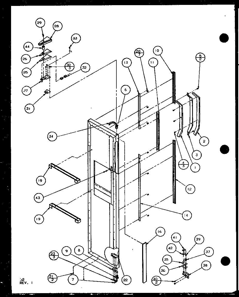 Amana SCD22J-P7870121W freezer door (scd22j/p7870121w) (scd22j/p1104021w) (scd22j/p1104022w) diagram