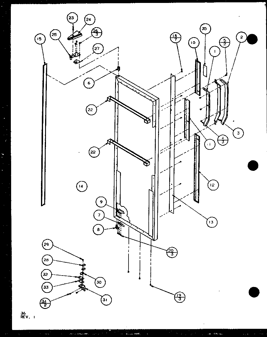 Amana SCD22J-P7870121W refrigerator door (scd22j/p7870121w) (scd22j/p1104021w) (scd22j/p1104022w) diagram